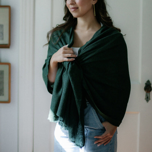 Pine Handloom Cashmere Scarf-1