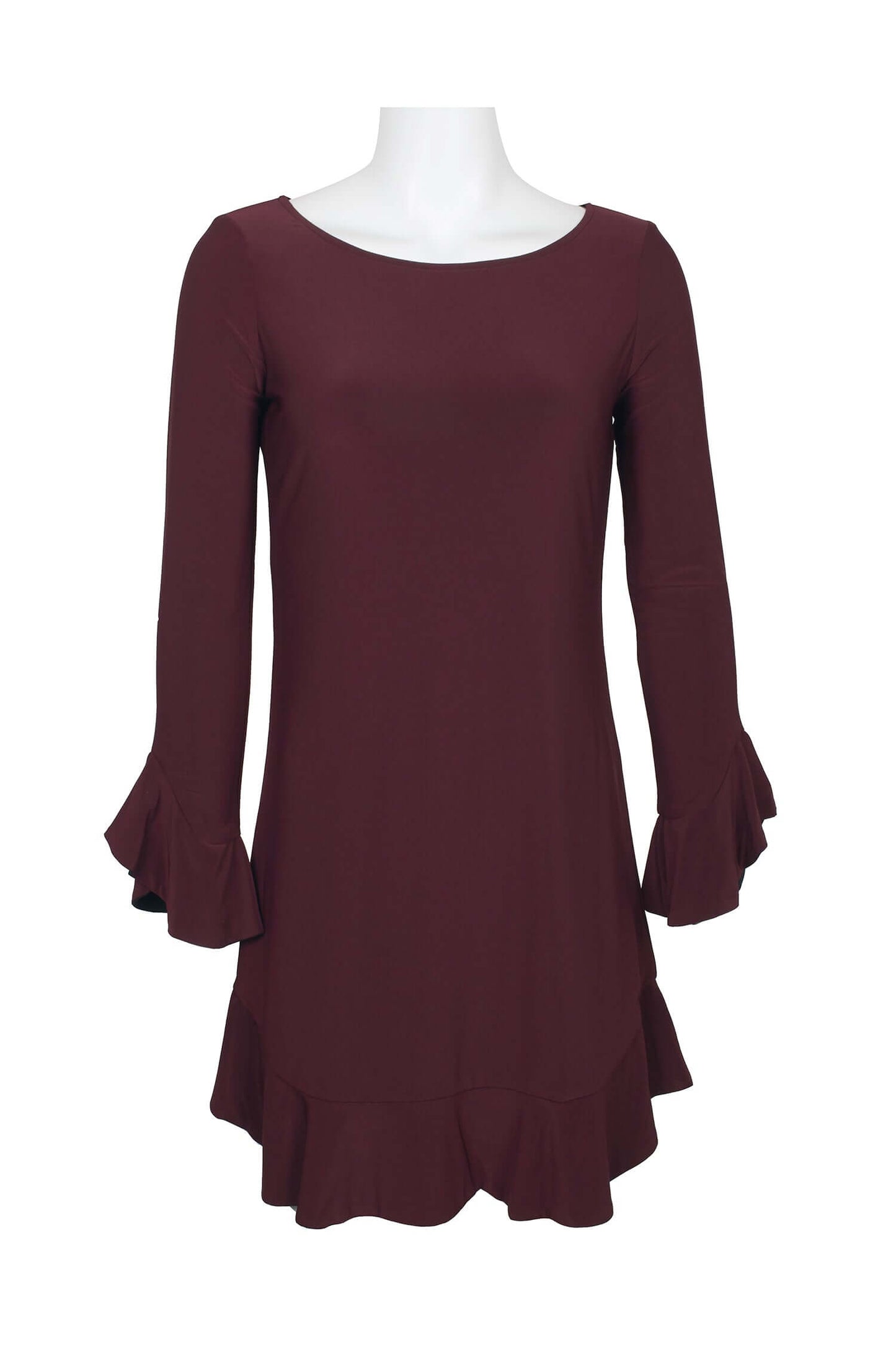 Laundry Boat Neck Circular Sleeve Flutter Reversible Two Color ITY Dress-3