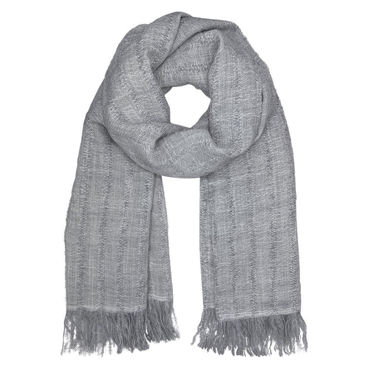 Gray Plush Knit Alpaca Scarf-0