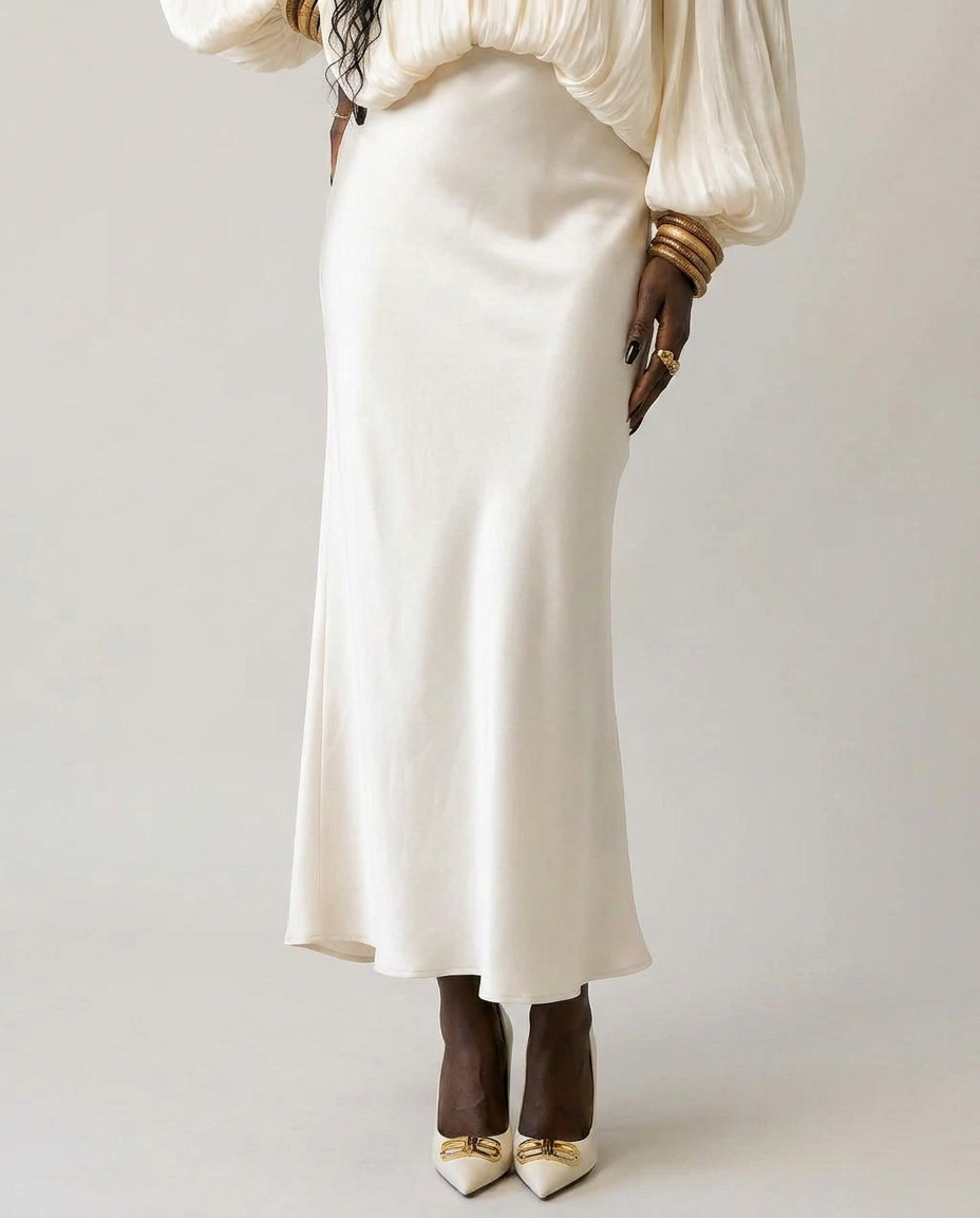 Refined Silk Midi Skirt in multiple colors