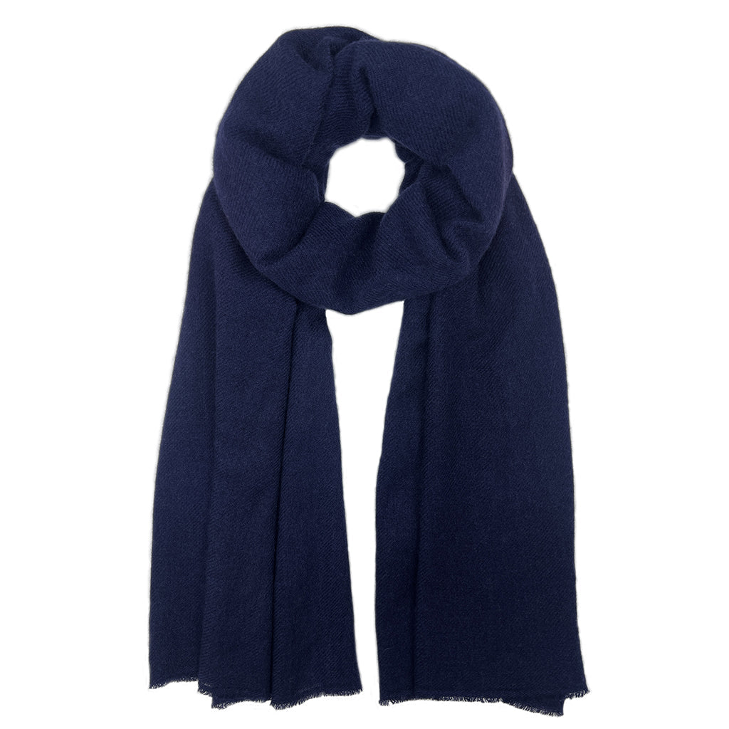 Navy Handloom Cashmere Scarf-0