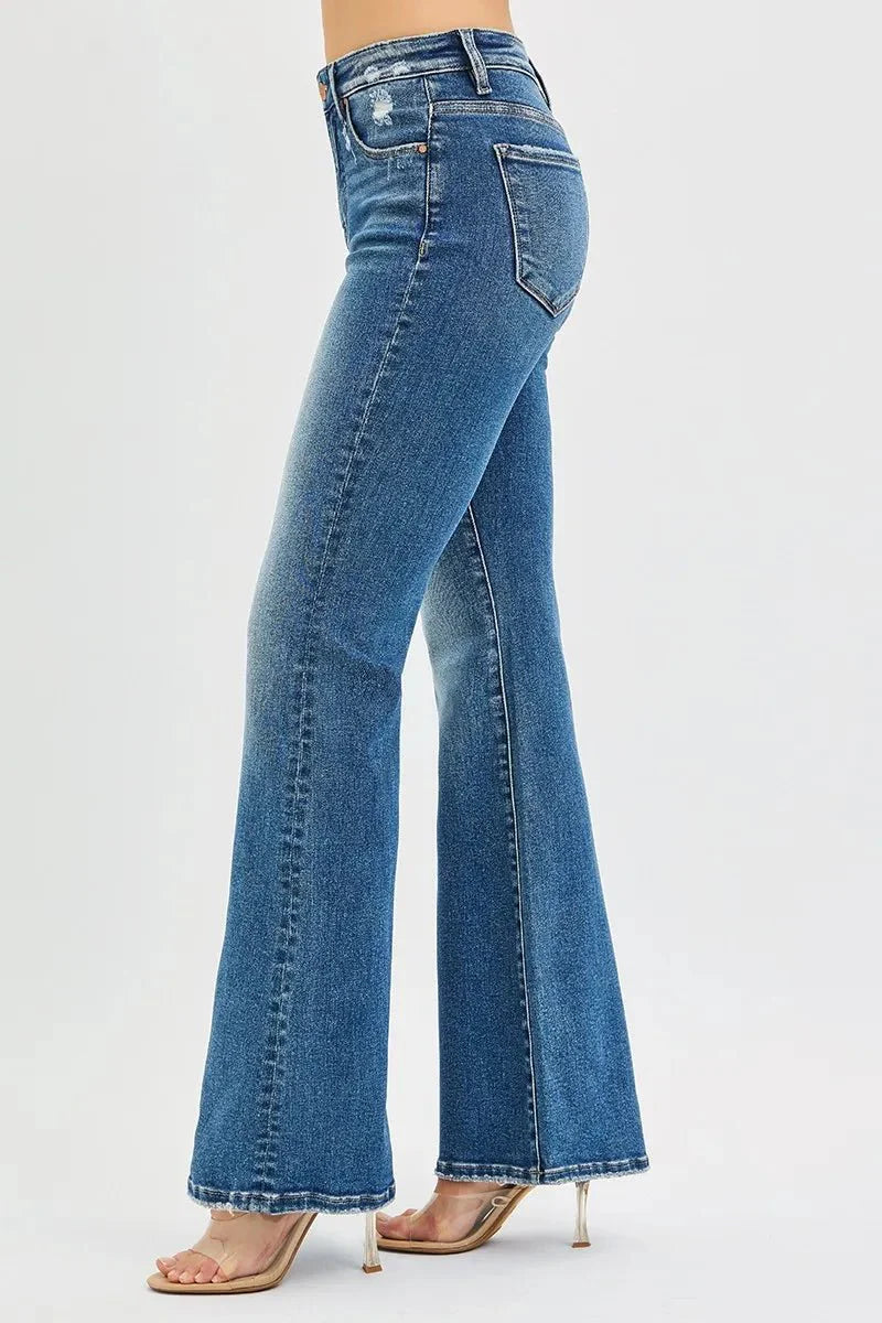 RISEN Full Size Tummy Control High Rise Flare Jeans Plus Size-3