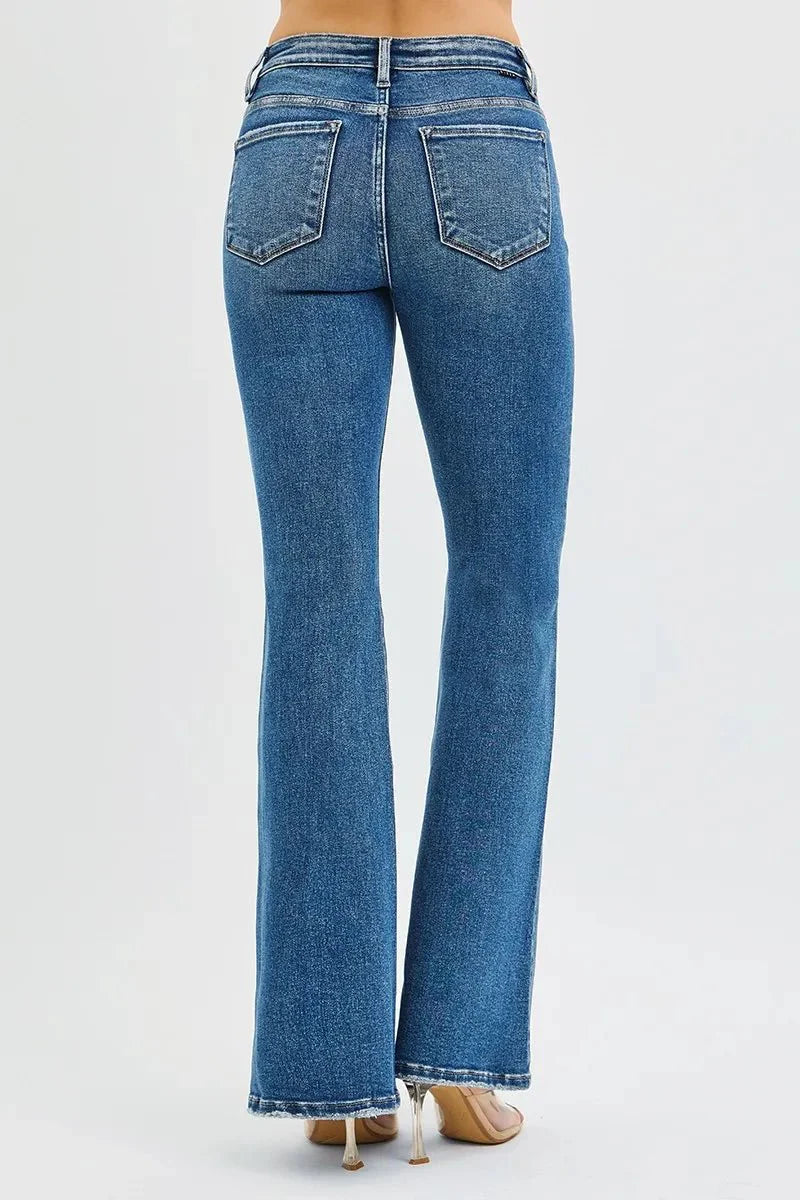 RISEN Full Size Tummy Control High Rise Flare Jeans Plus Size-4