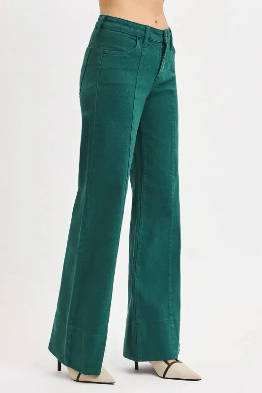 RISEN Full Size Tummy Control Mid Rise Wide Leg Jeans Plus Size-3