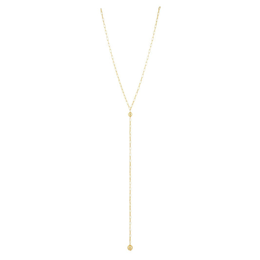 Romy Lariat Necklace in gold and silver