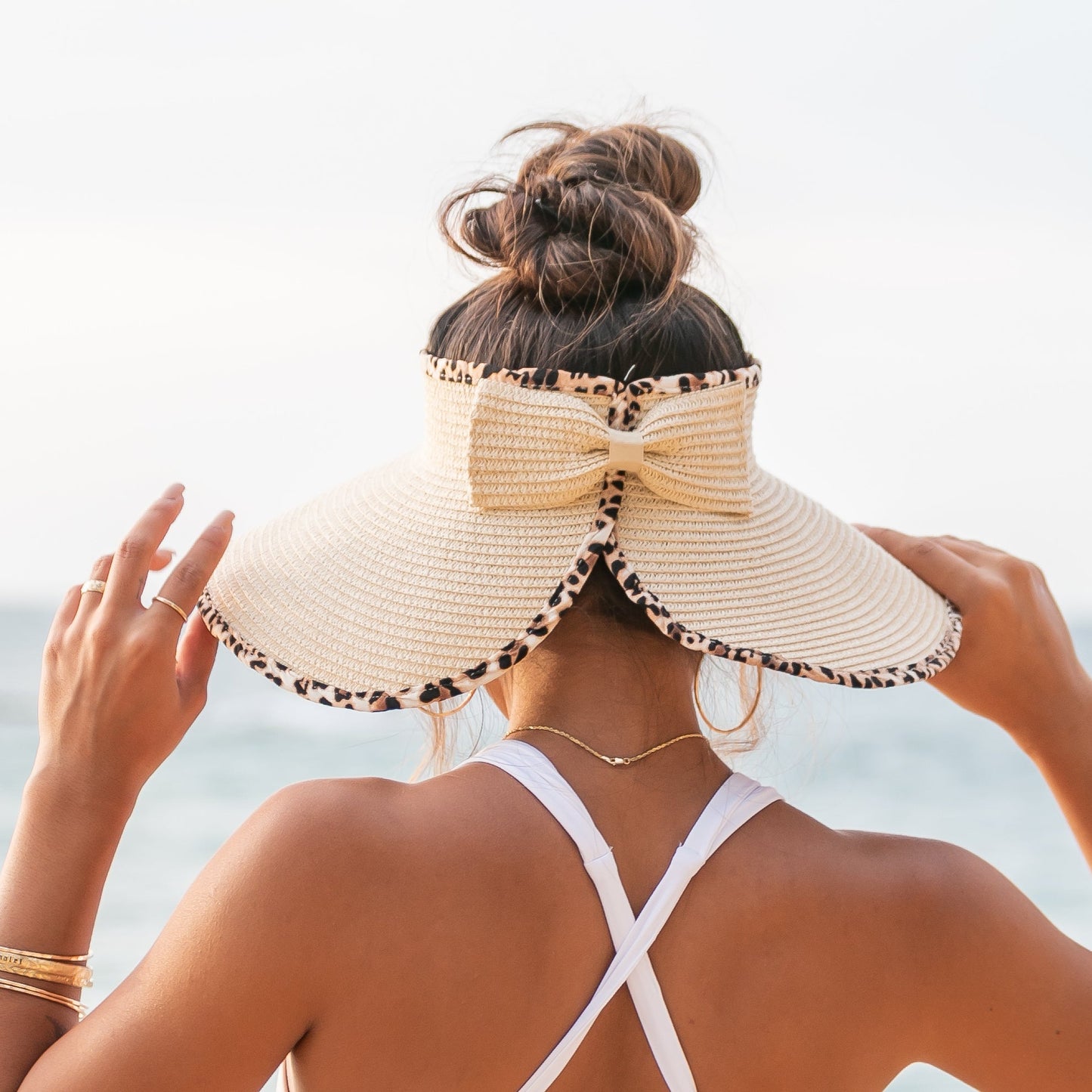 Foldable Leopard Trim Visors in multiple colors