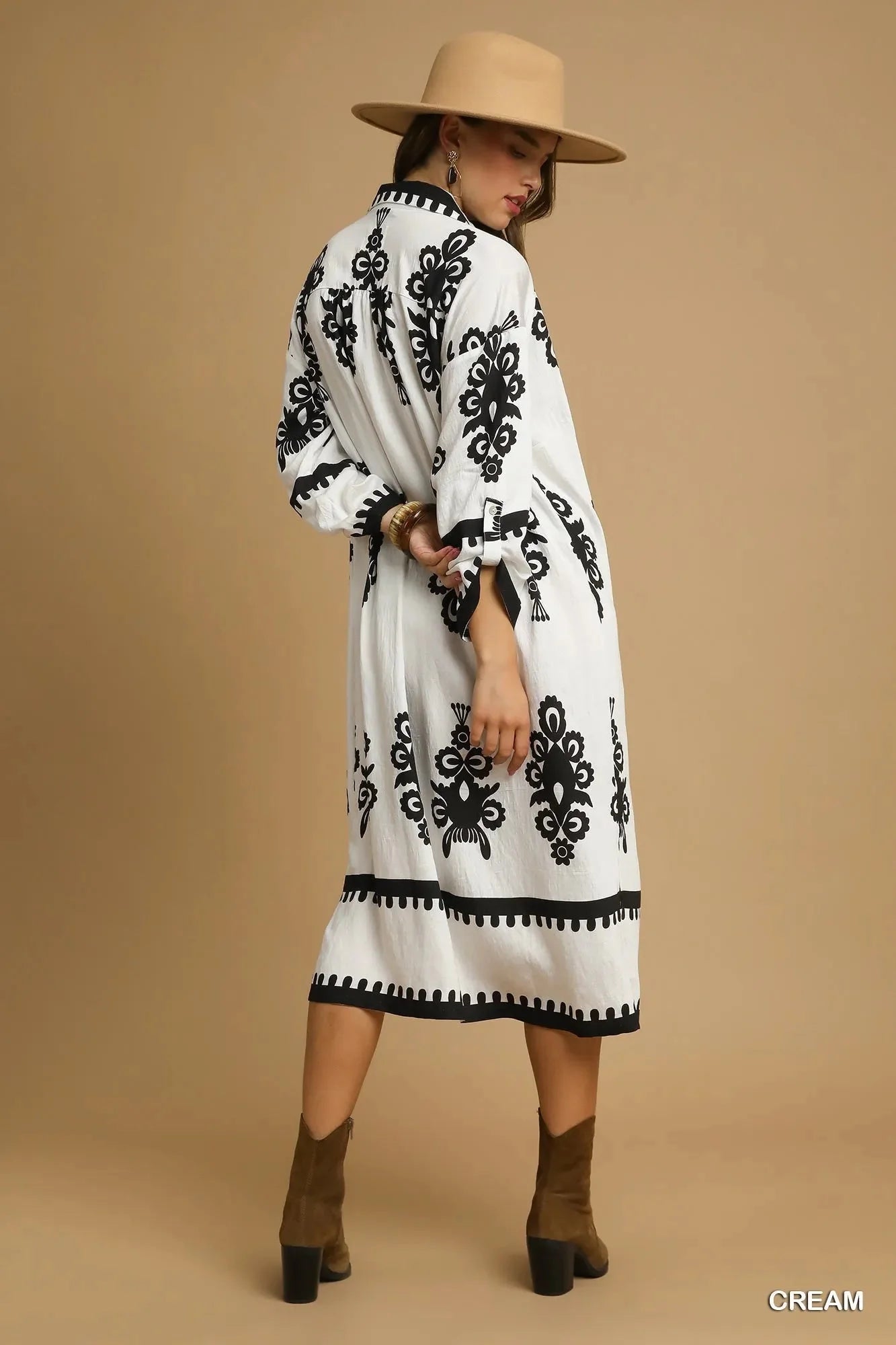 Umgee Abstract Print Midi Dress-2
