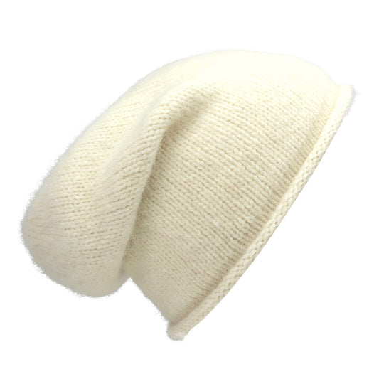 Essential Knit Alpaca Beanie in Snow