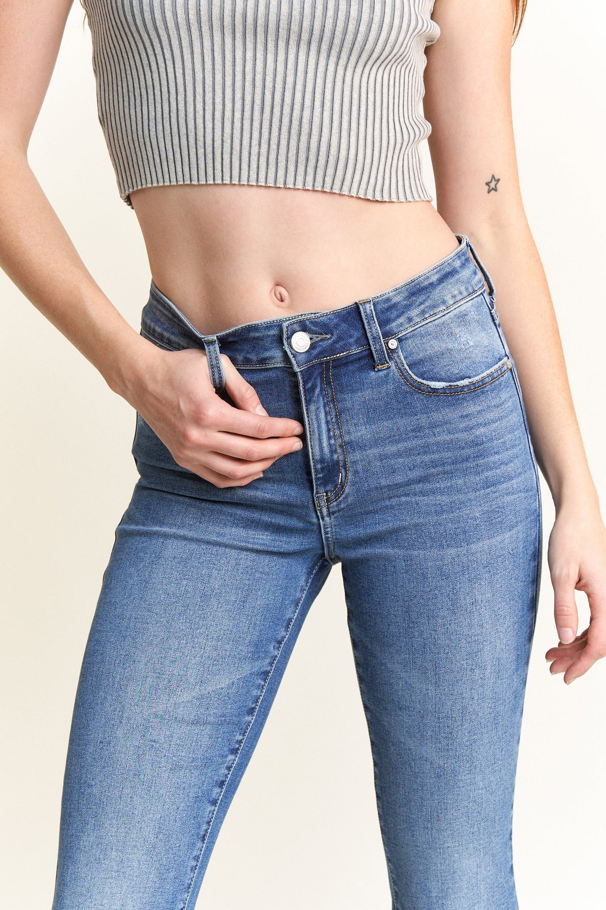 The Persephone Jean - Mid Rise Classic Bootcut by Enjean