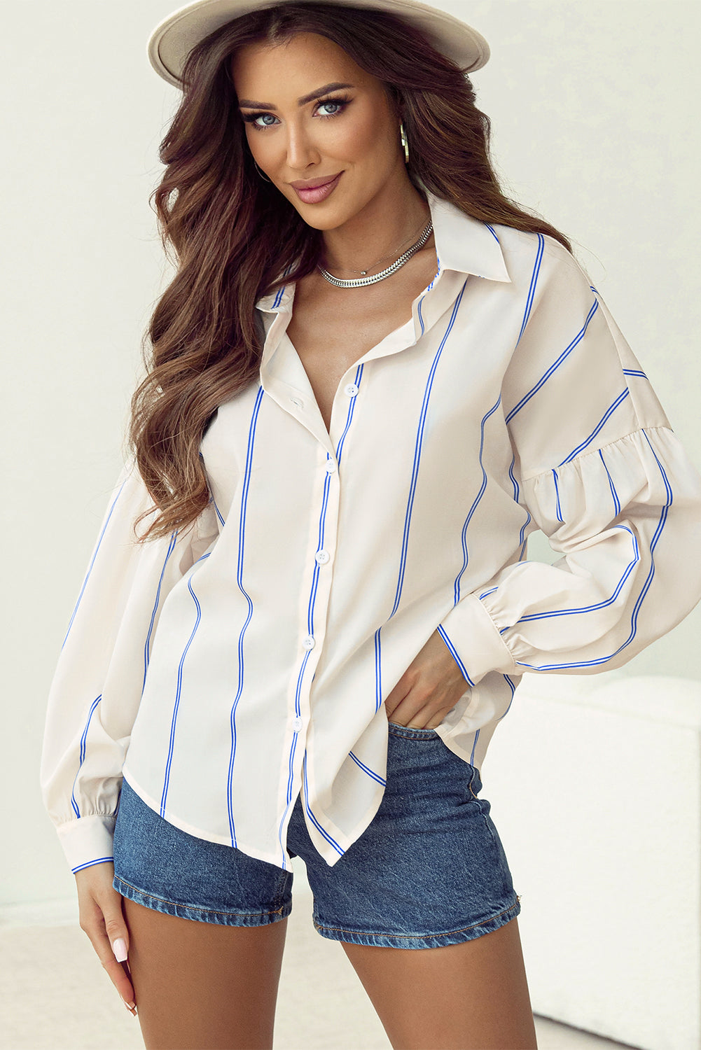 Drop Shoulder Stripe Shirt
