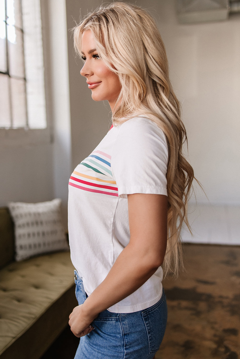 Rainbow Stripe Tee