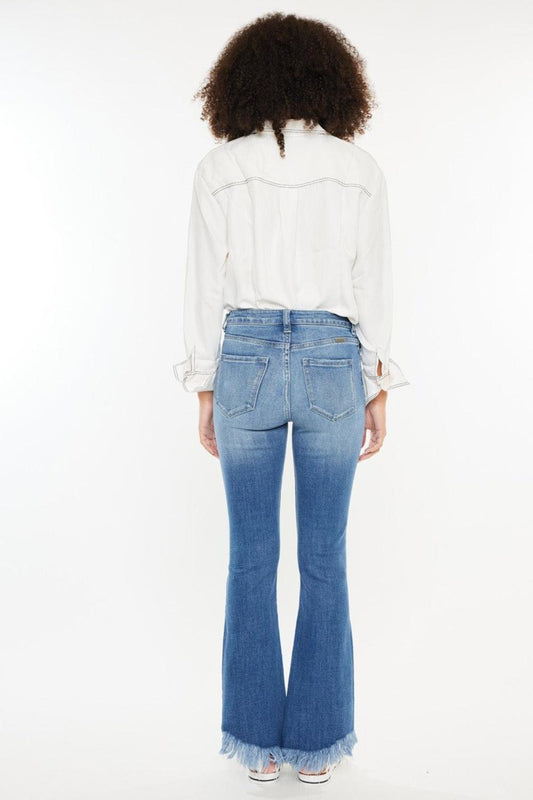 Kancan High Rise Frayed Hem Jeans-1