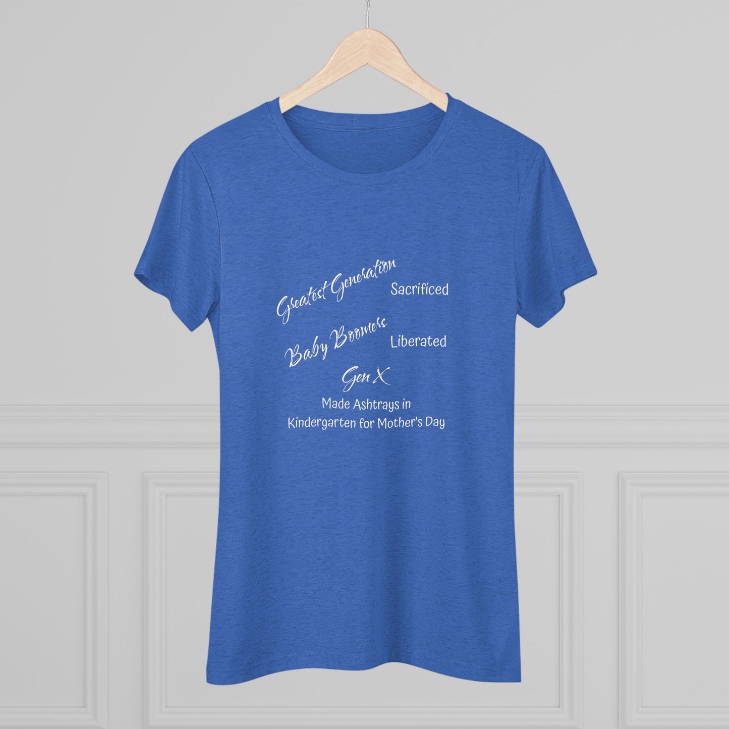 Gen X Ashtrays Triblend Slim Fit Softest Tee - white font in multiple colors