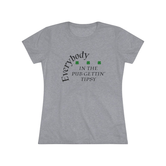 Tipsy NL Tee - black font in white and grey