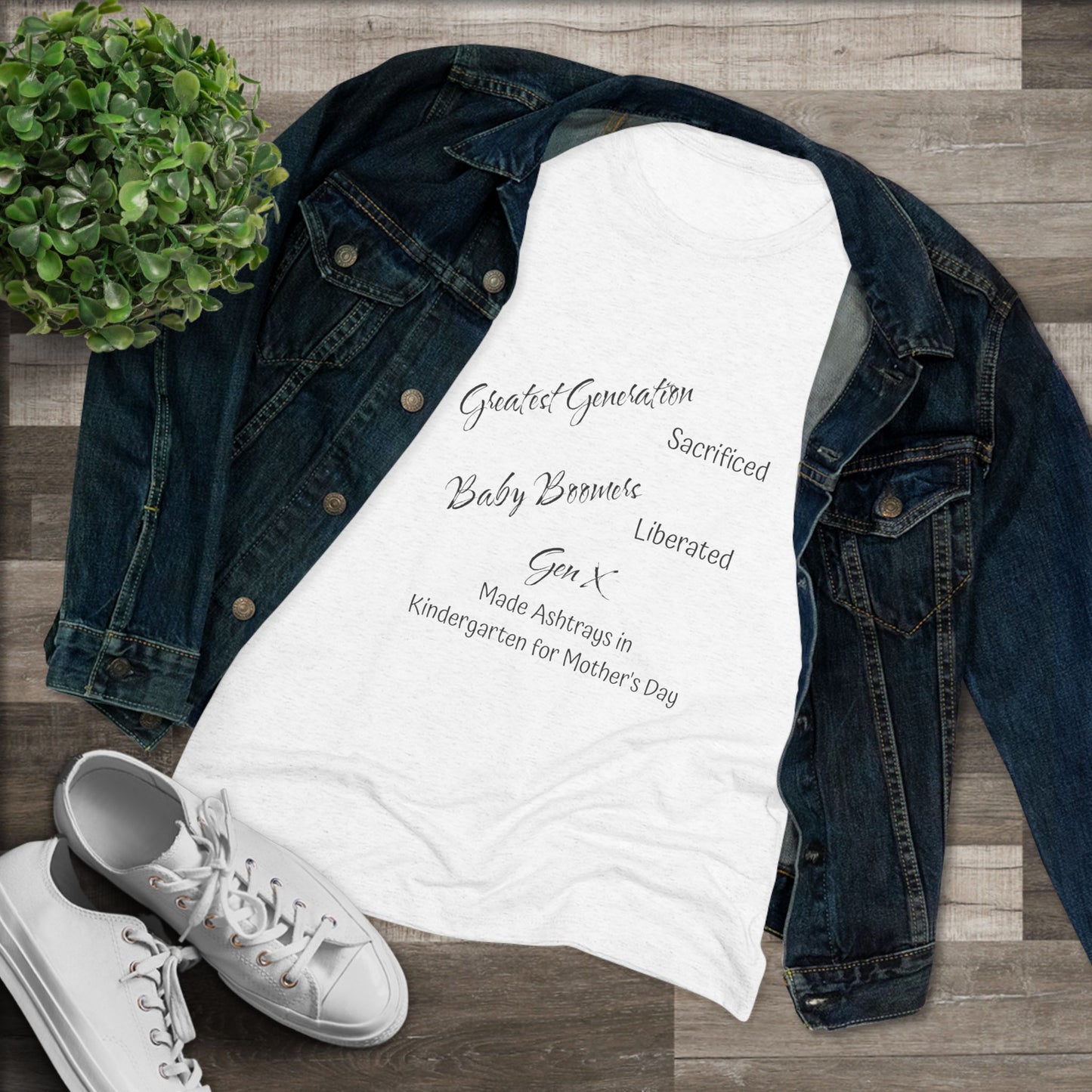 Gen X Ashtrays Triblend Slim Fit Softest Tee - black font in multiple colors