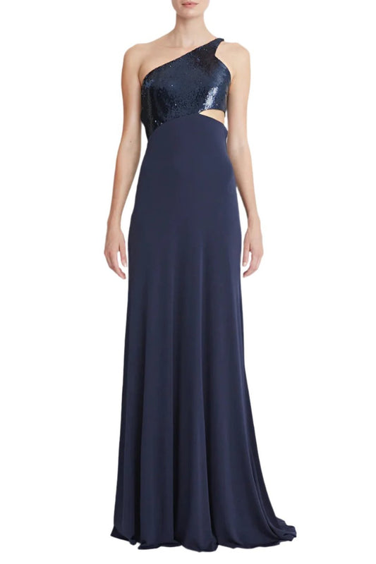Halston Cut Out Jersey Gown