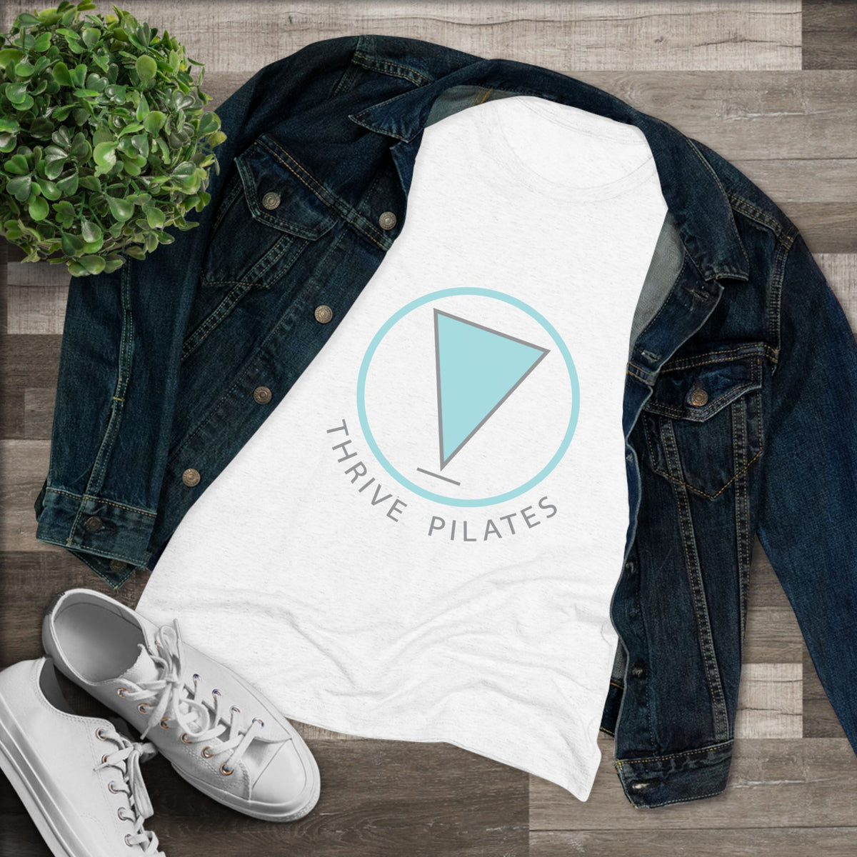 Thrive SS Tee  - in grey and heather white