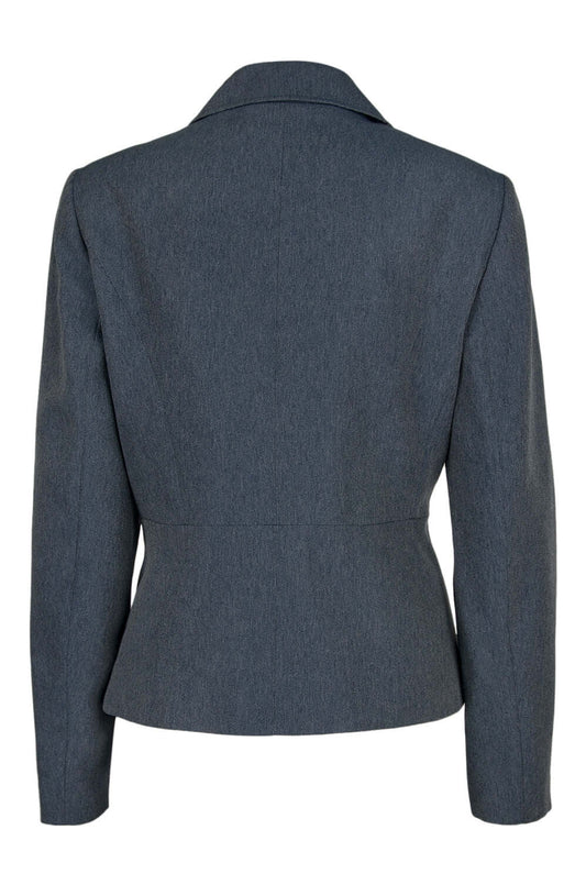 Evan Picone Knotched Collar Button Long Sleeve Twill Blazer-1