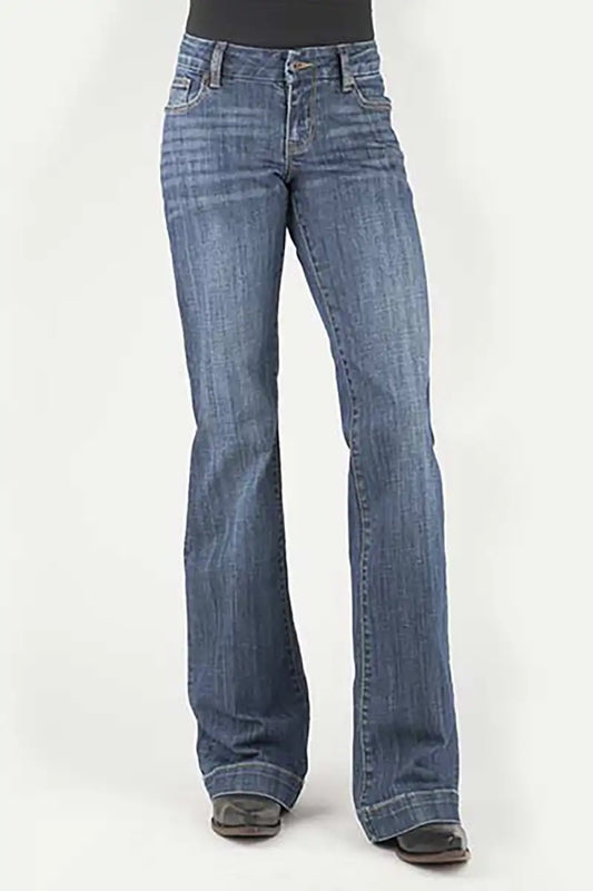 Stetson 214 (short, regular & long) - Trouser Fit Pieced Back Pocket (Denim Medium Wash)