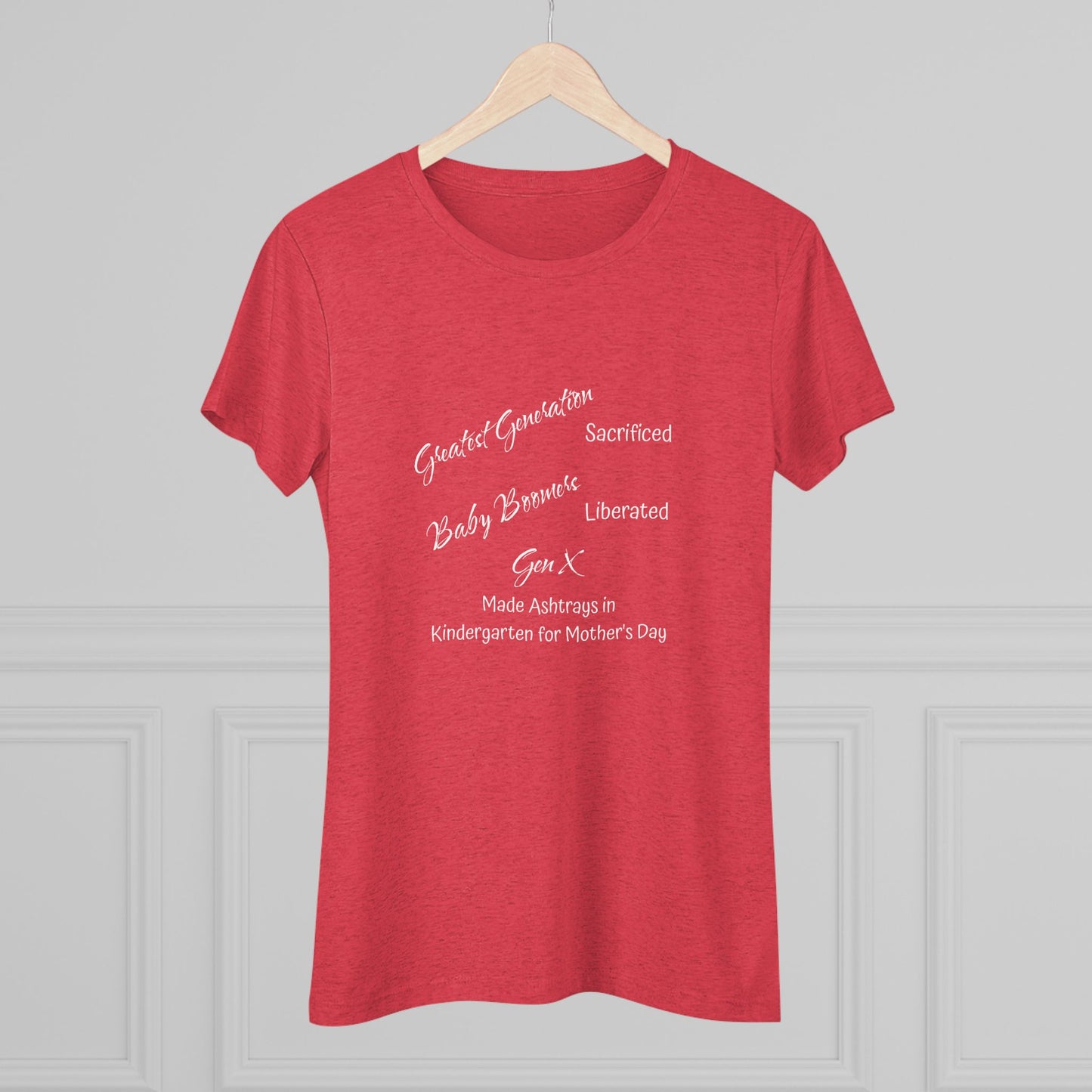 Gen X Ashtrays Triblend Slim Fit Softest Tee - white font in multiple colors