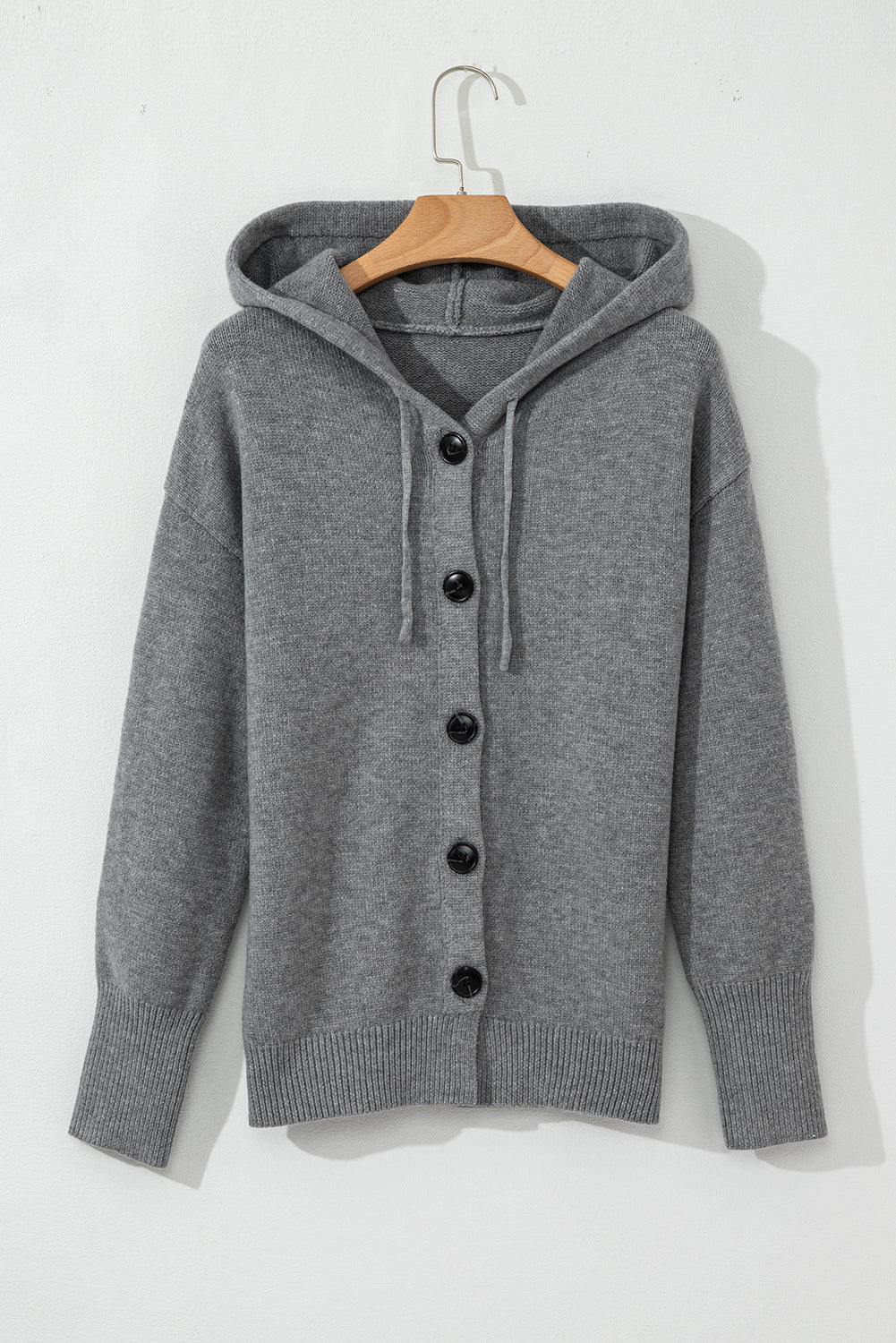 Knit Button Down Cardigan Hoodie