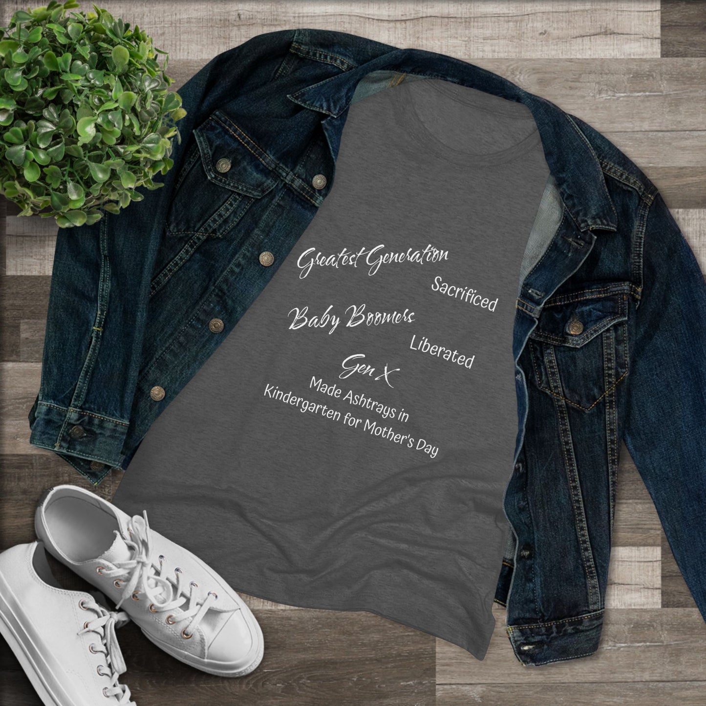Gen X Ashtrays NL Tee - white font in multiple colors