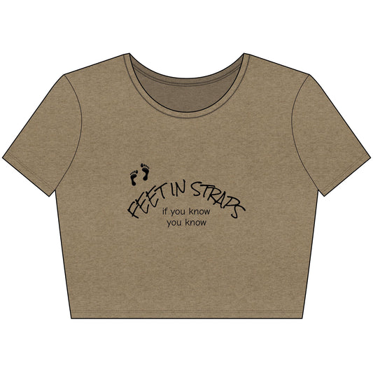 Feet in Straps Crop Tee - black font in multiple colors