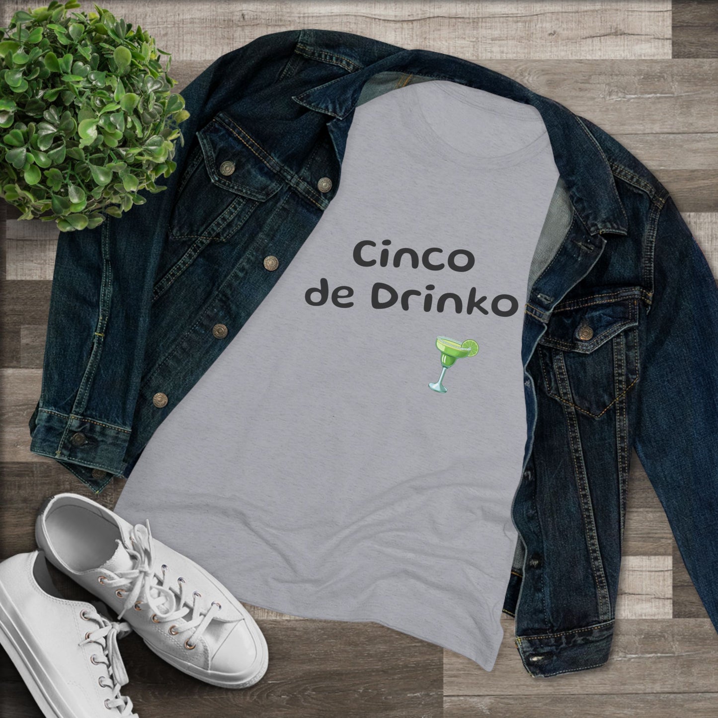 Cinco de Drinko NL Tee  - in grey and heather white