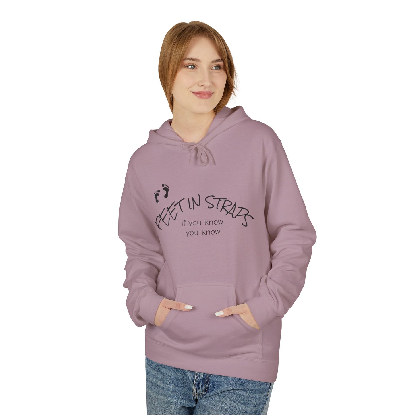 Feet in Straps Fleece GD Hoodie - white font in multiple colors