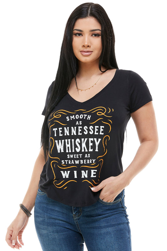 SMOOTH AS TENNESSEE WHISKEY SHORT SLEEVE V NECK