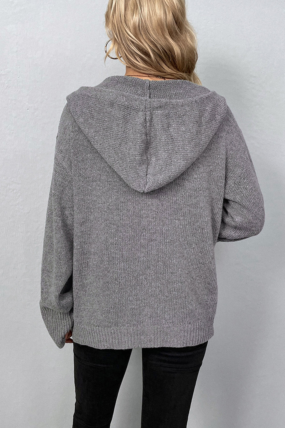 Knit Button Down Cardigan Hoodie