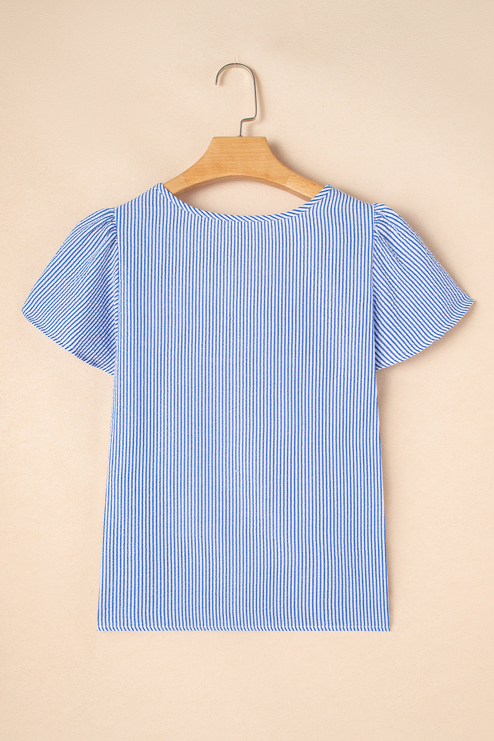 Crochet Trimmed Striped Blouse