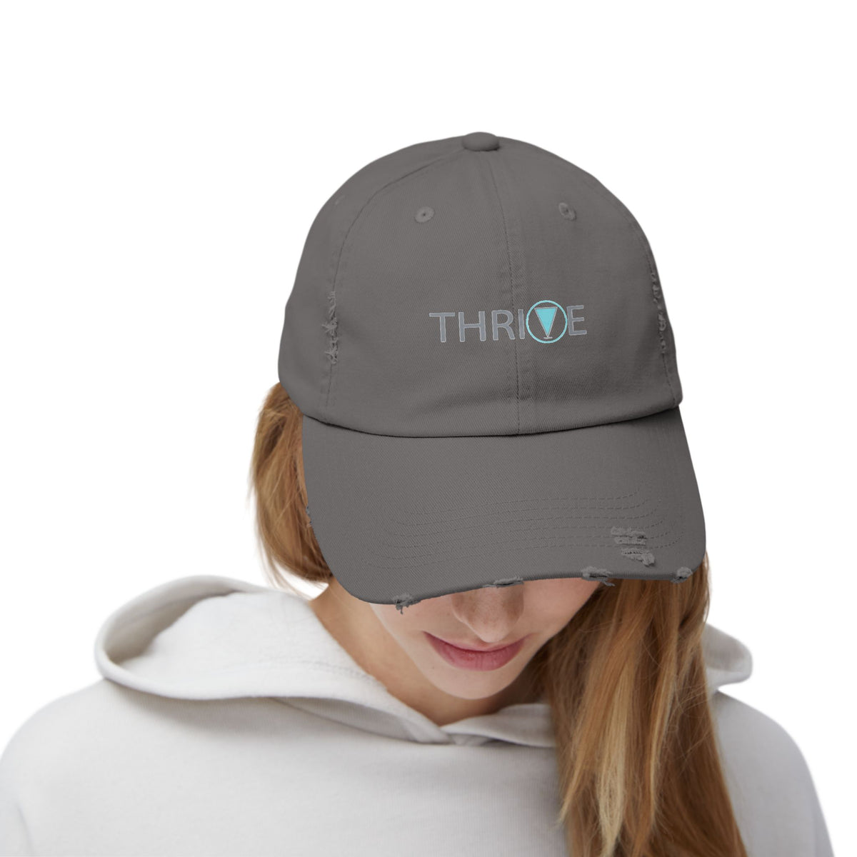 Thrive Embroidered Distressed Hat in multiple colors