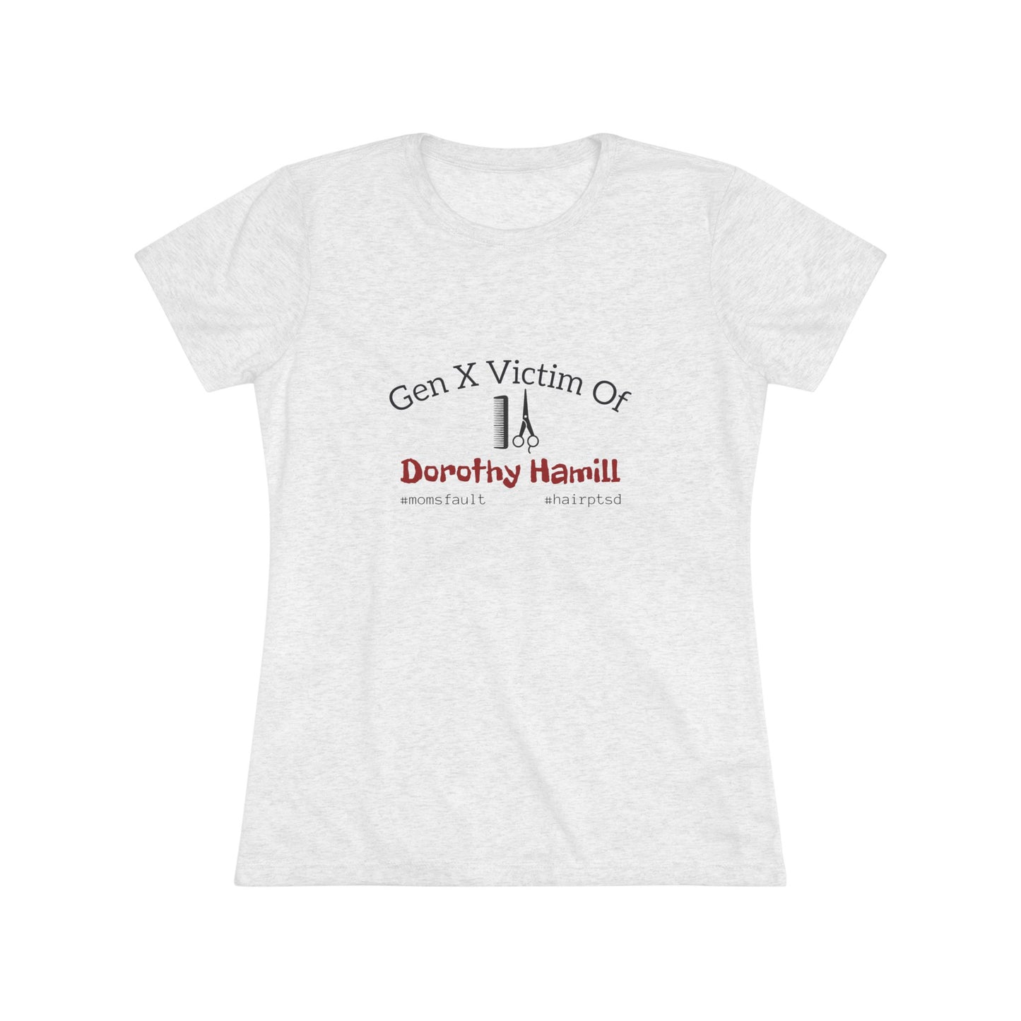 Dorothy Victim - black font in grey and heather white