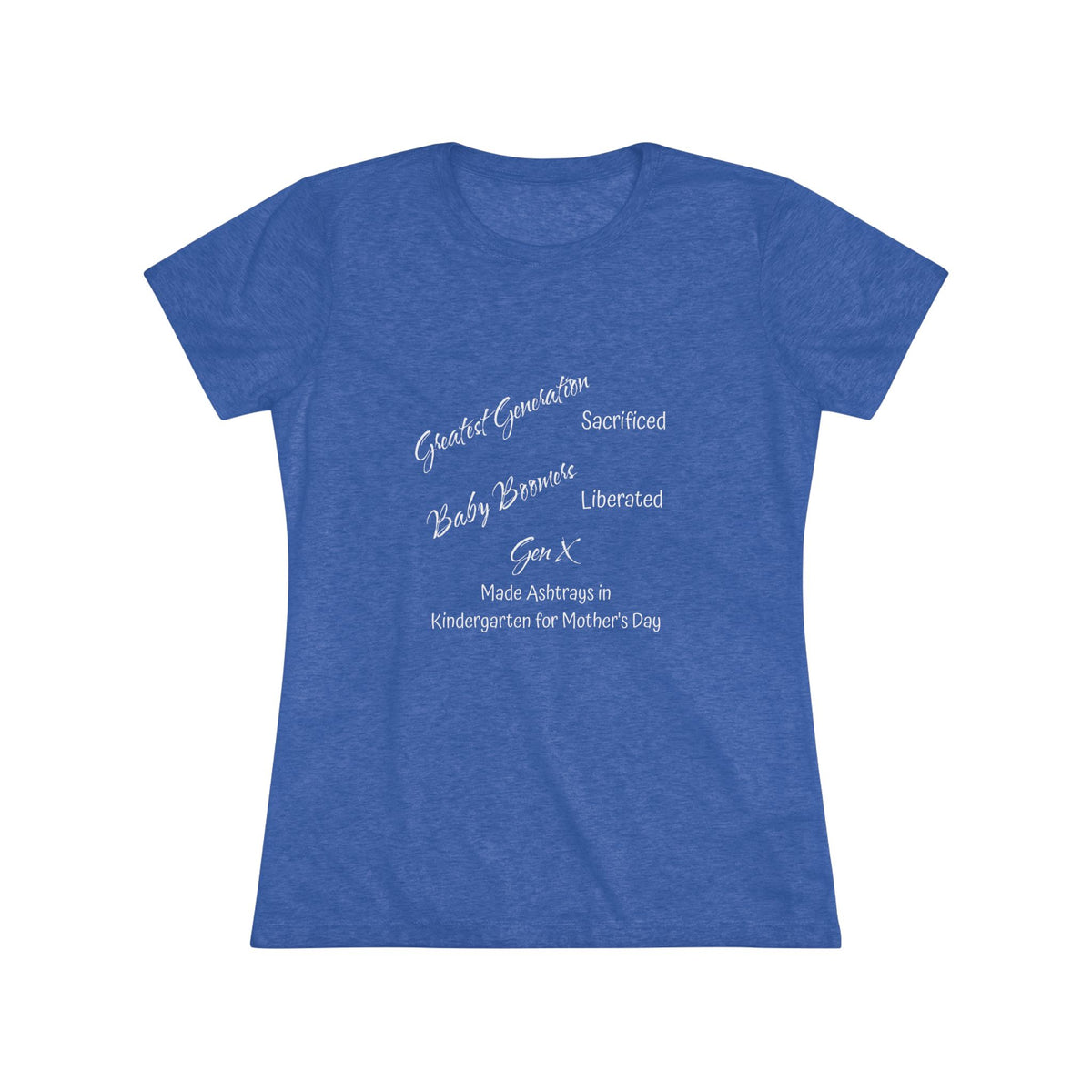 Gen X Ashtrays NL Tee - white font in multiple colors