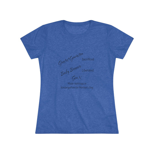 Gen X Ashtrays NL Tee - black font in multiple colors