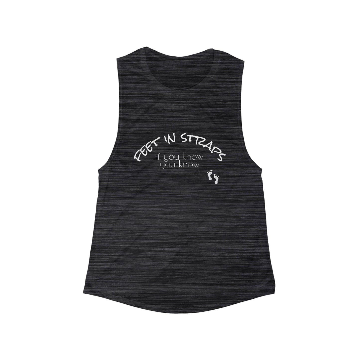 Feet in Straps BC Tank - white font in multiple colors