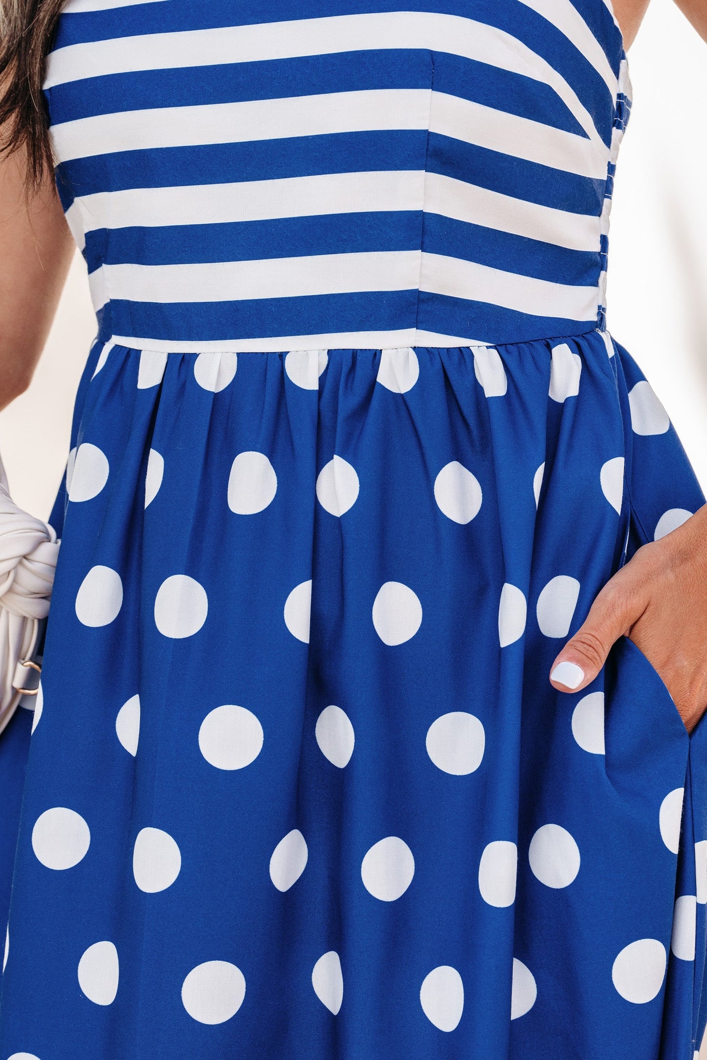 Striped Polka Dot Maxi Dress