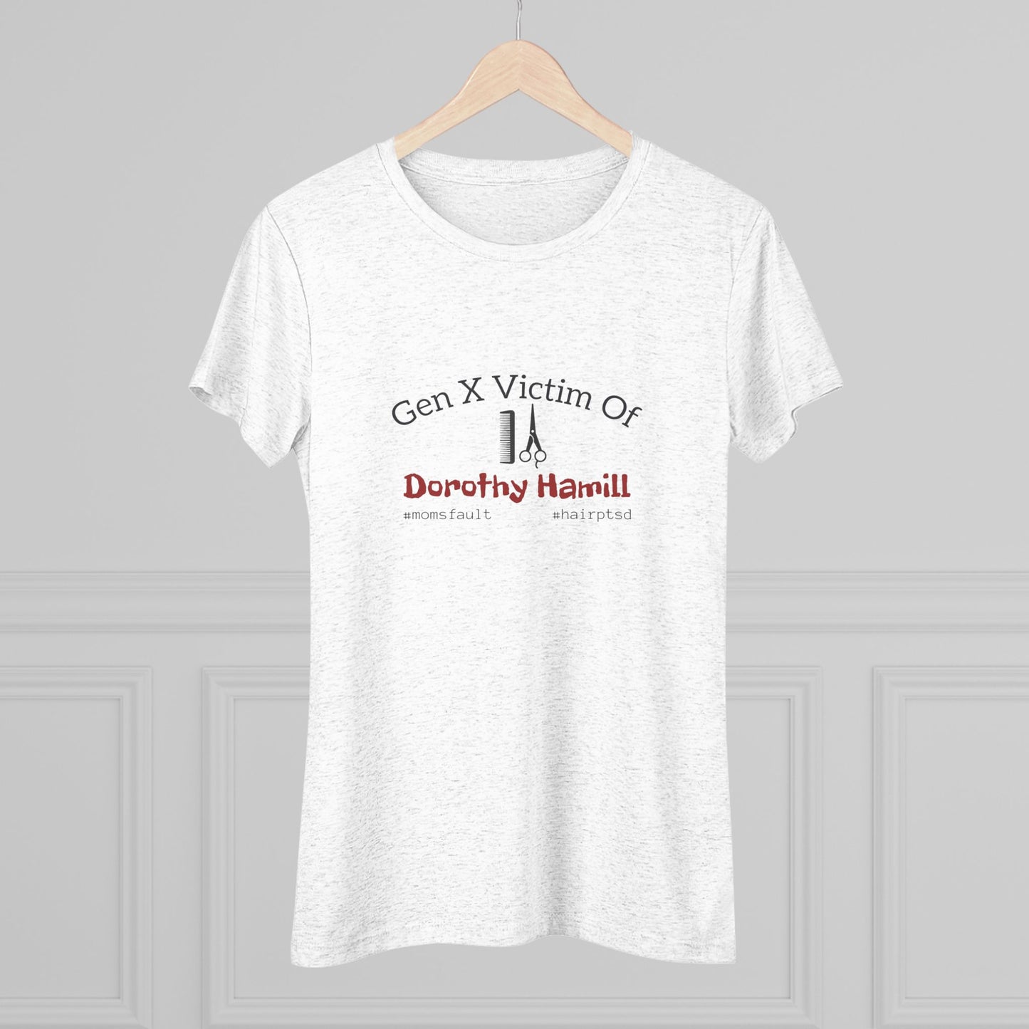 Dorothy Victim - black font in grey and heather white