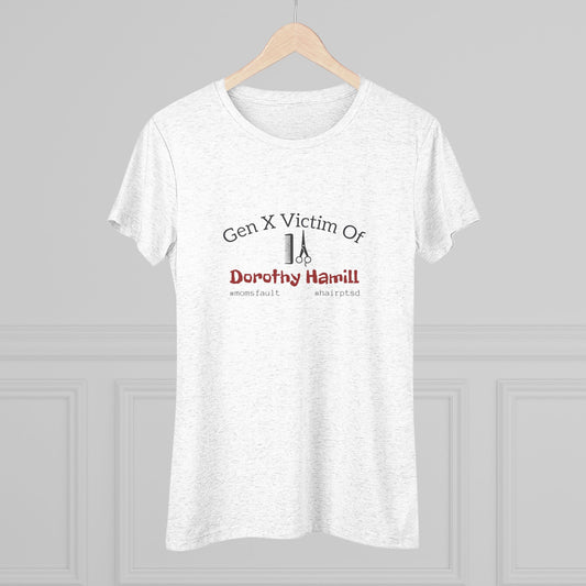 Dorothy Victim - black font in grey and heather white