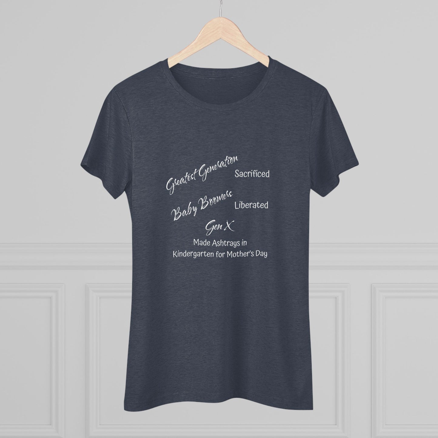 Gen X Ashtrays Triblend Slim Fit Softest Tee - white font in multiple colors