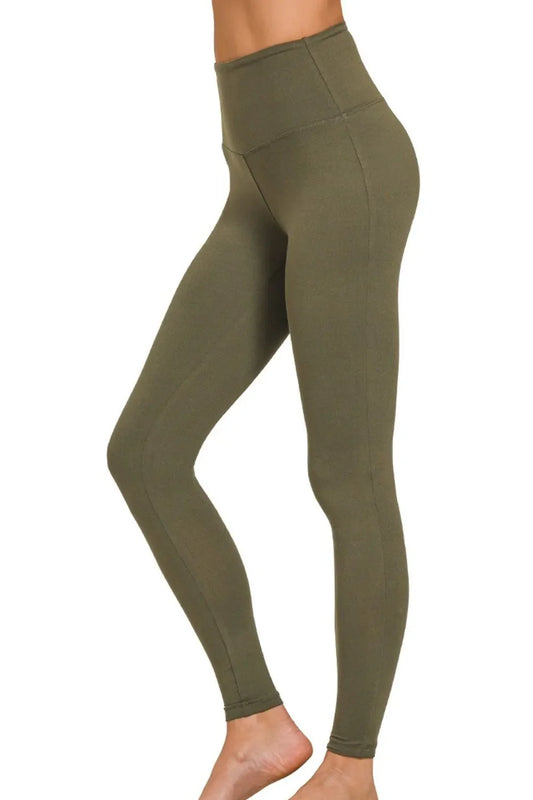 Zenana Premium Microfiber Wide Waistband Leggings-0