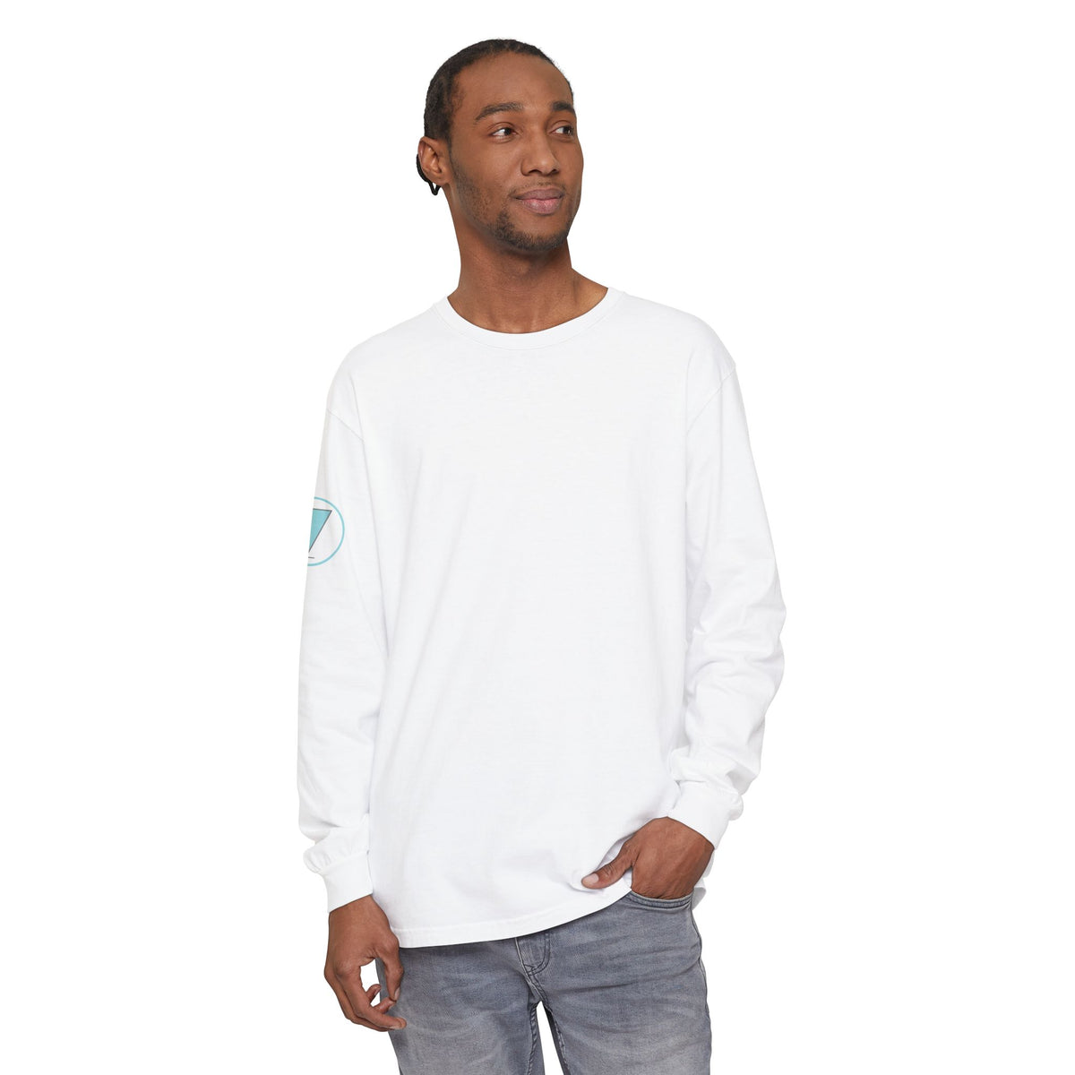 Thrive White Long Sleeve Logo Tee