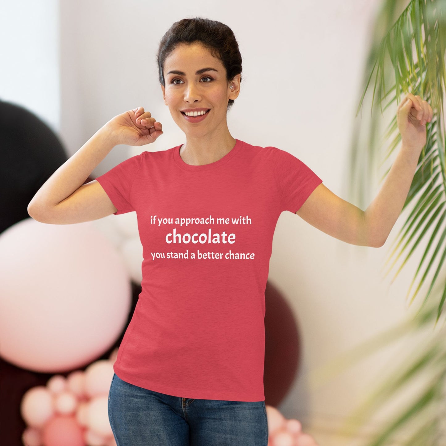 Approach with Chocolate NL Tee- white font in multiple colors