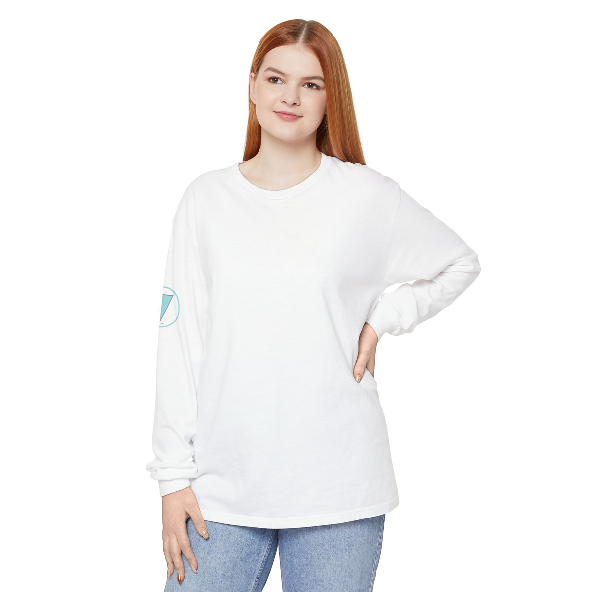 Thrive White Long Sleeve Logo Tee