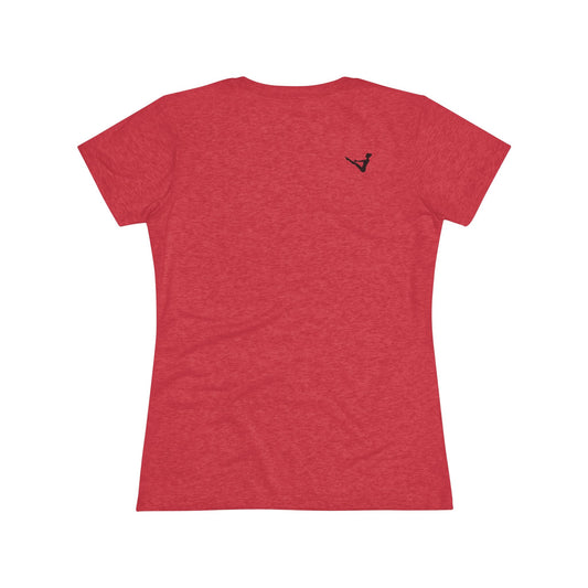 No Muscle Left Behind: Pilates Triblend Slim Fit Softest Tee- white font in multiple colors