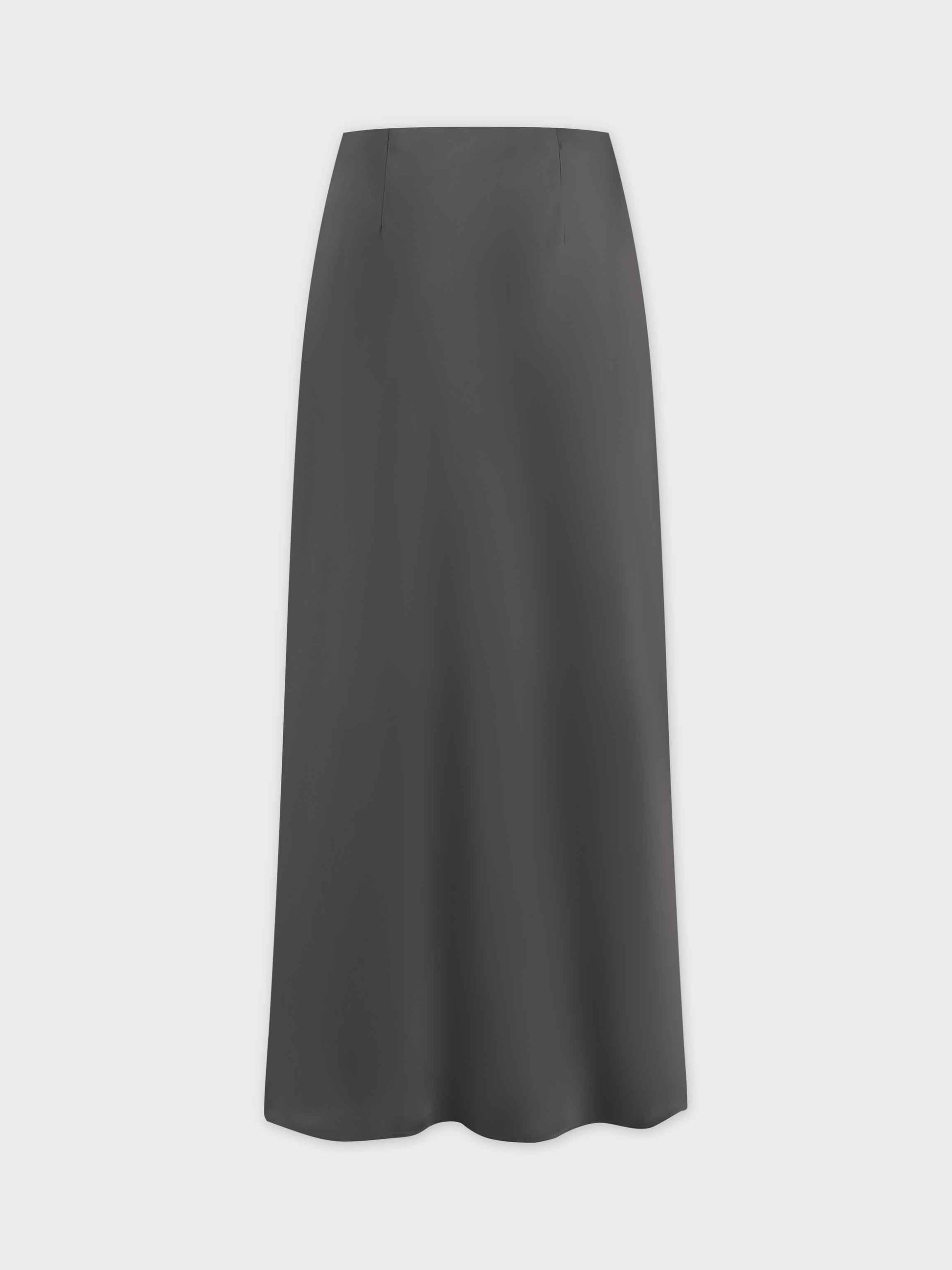 Solid Satin Slip Skirt-Simply Olive-1