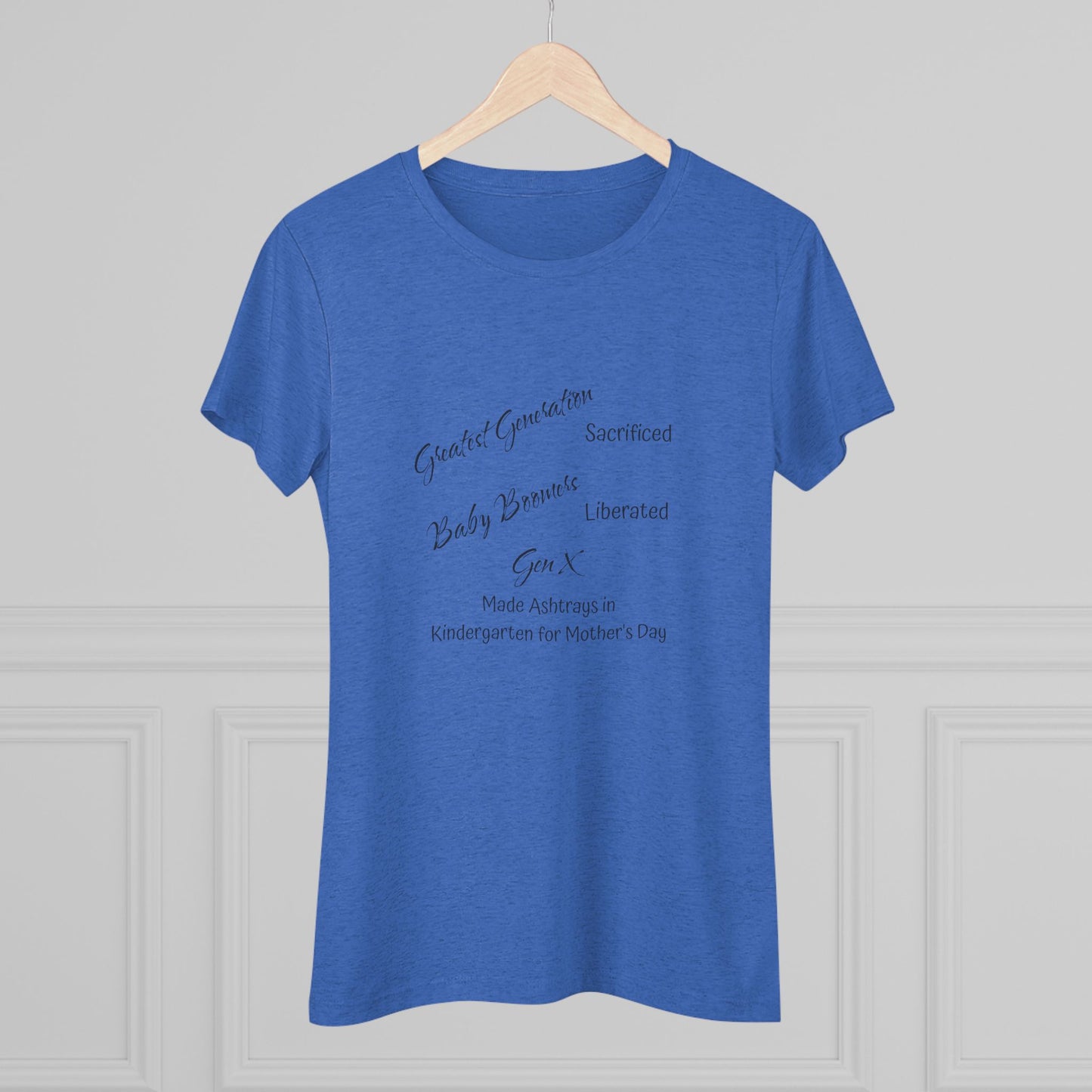 Gen X Ashtrays Triblend Slim Fit Softest Tee - black font in multiple colors