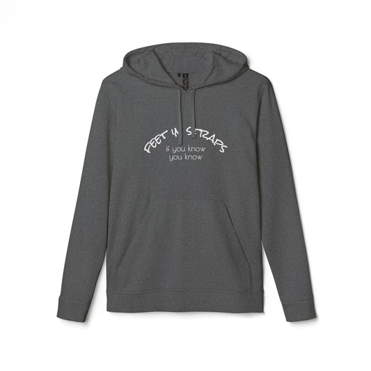 Feet in Straps Fleece Hoodie - white font in multiple colors