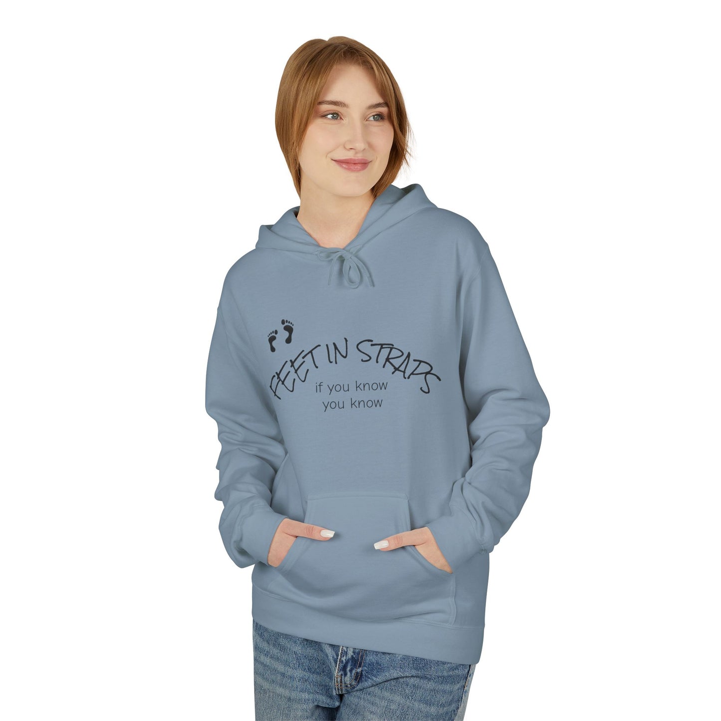Feet in Straps Fleece GD Hoodie - white font in multiple colors